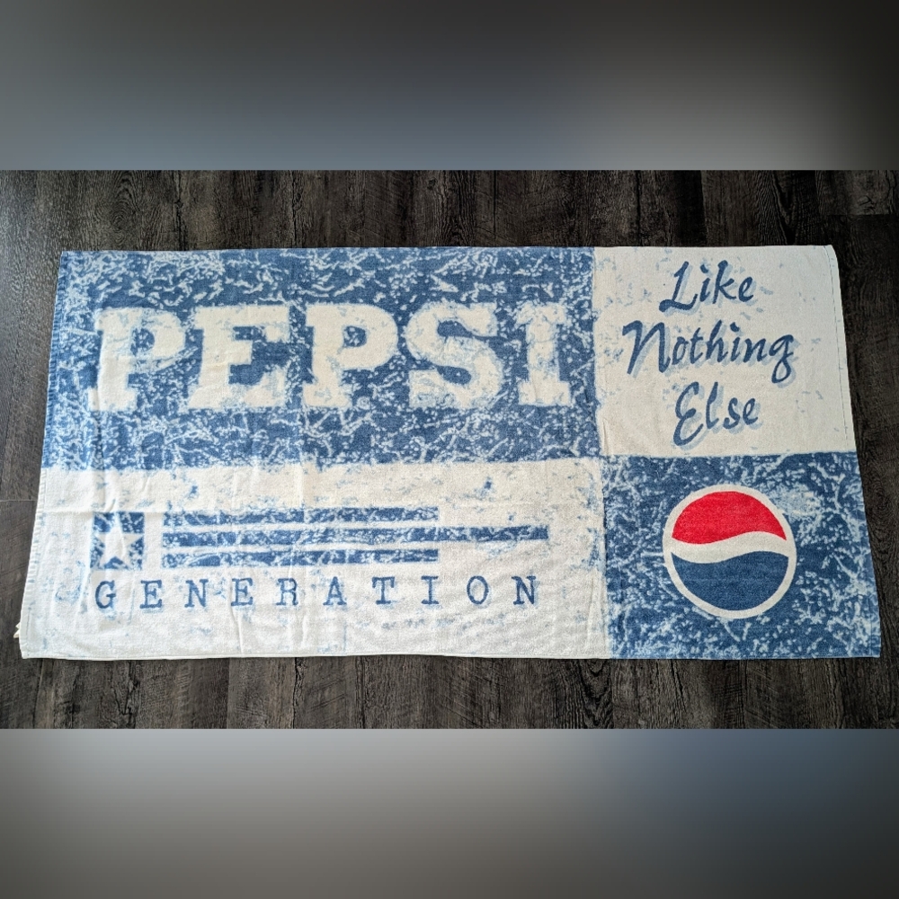 90s Vintage Rare Pepsi Generation Beach Pool Towel Promotional 1990s 56 x 28